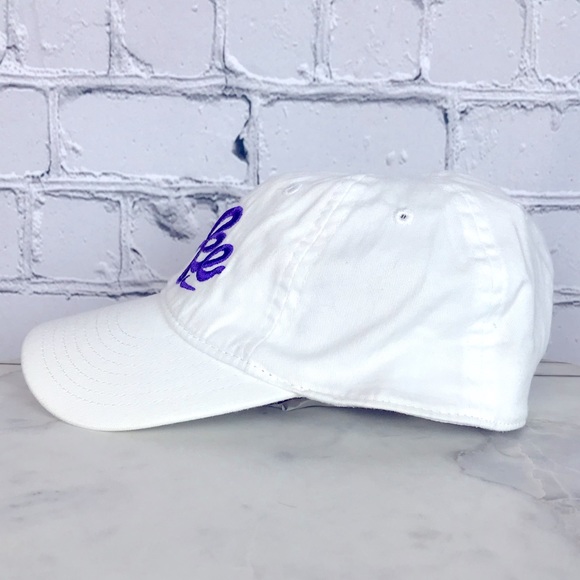 Nike Just Do It Purple Embroidered Logo Kids White Fitted Hat Size 4-6x - Picture 6 of 9